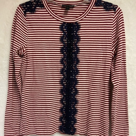 J. Crew red, white stripe long-sleeve jersey, Small - Picture 6 of 10